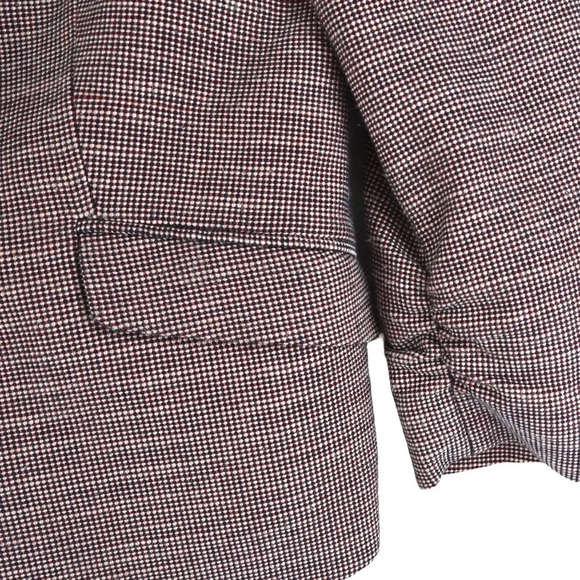 The Limited Women's Blazer in Woven Tweed Red-Orange Black White Career Medium - Picture 7 of 9